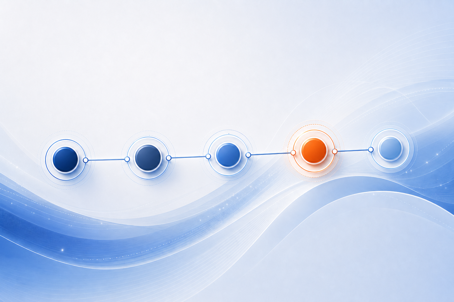 Layered Blue Strategic Roadmap With Five Nodes