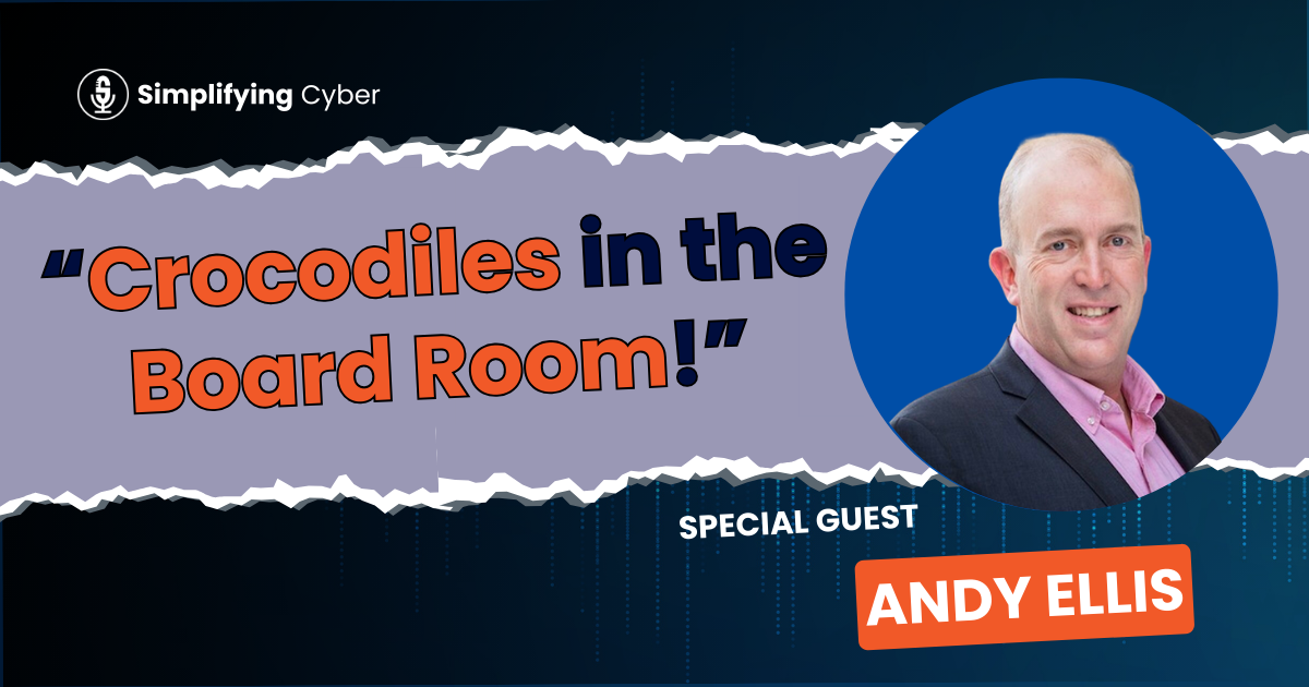 Andy Ellis is pictured against a royal blue background.