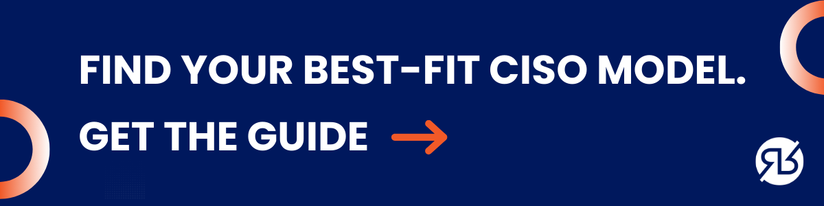 A clickable banner inviting site visitors to access a guide to determine a best-fit CISO model for their organization.